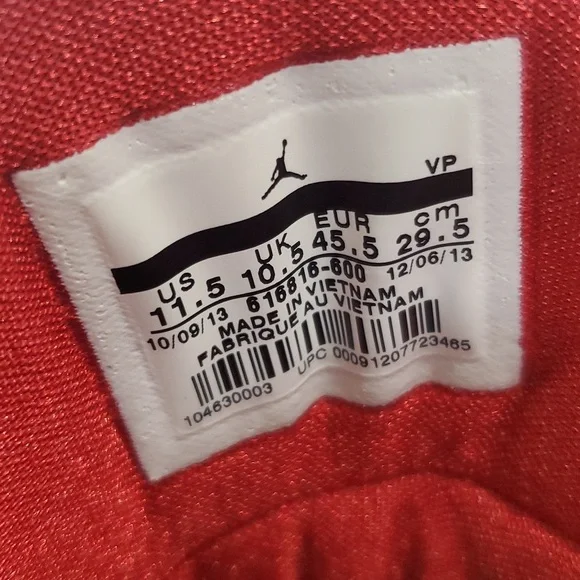 Jordan Flight 45 High Men Basketball, Size 11½, Red - Picture 13 of 15